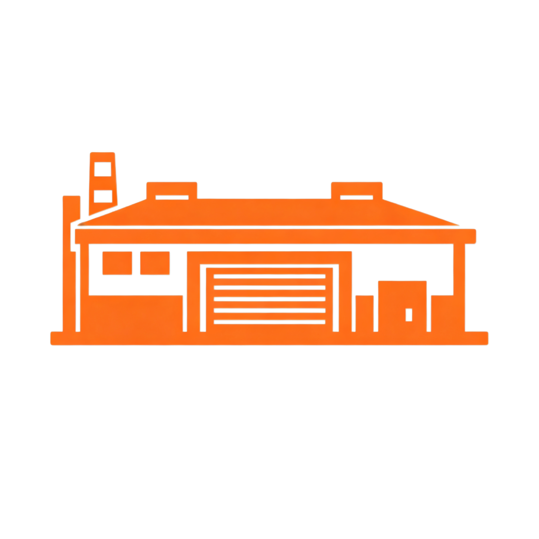 Commercial warehouse icon representing corporate and retail asset security
