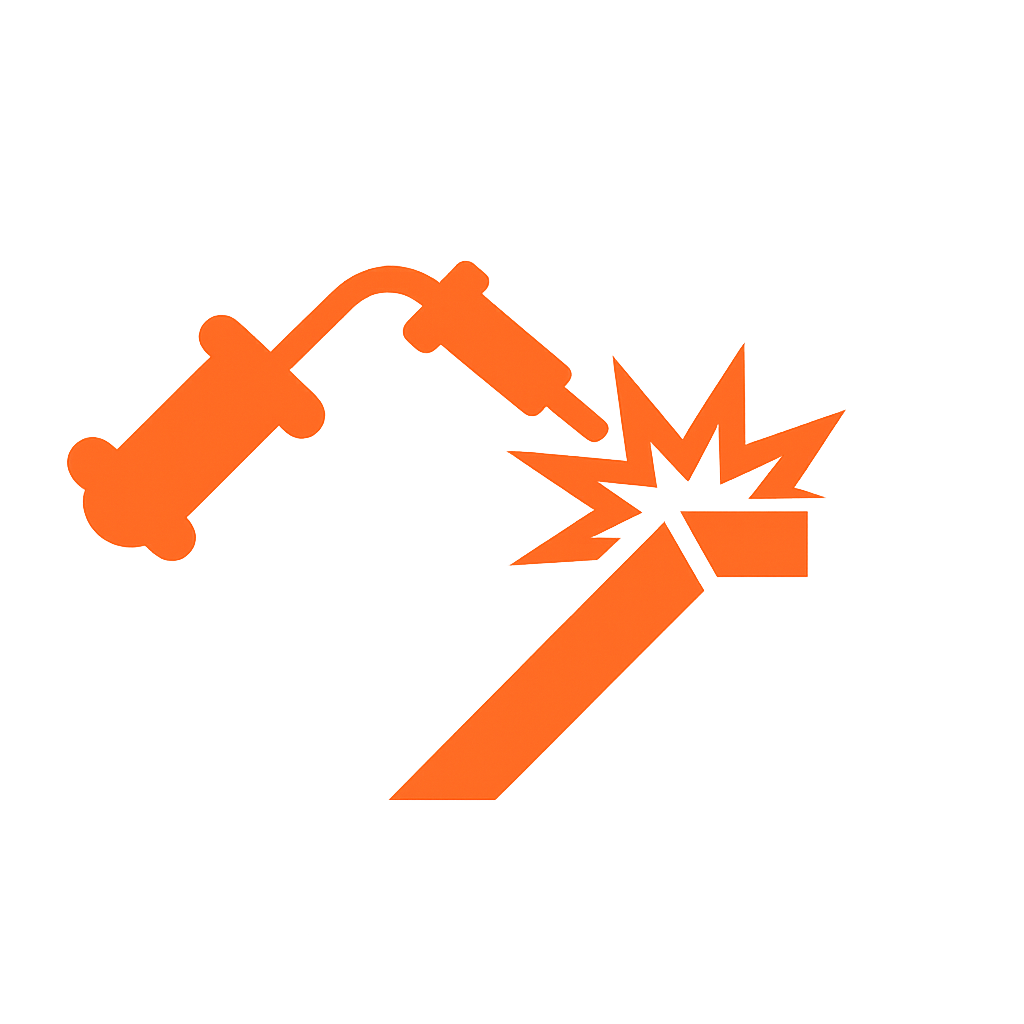 Orange hot work compliance icon representing welding and safety monitoring for Skagit Safety Services fire watch.