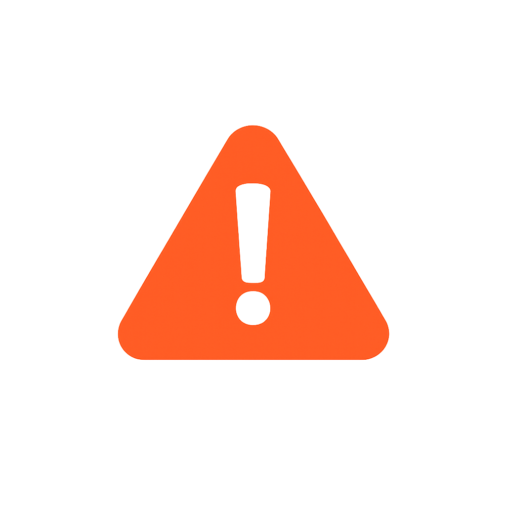Orange triangle warning sign icon with an exclamation mark, representing fire system malfunctions and emergency fire watch compliance.
