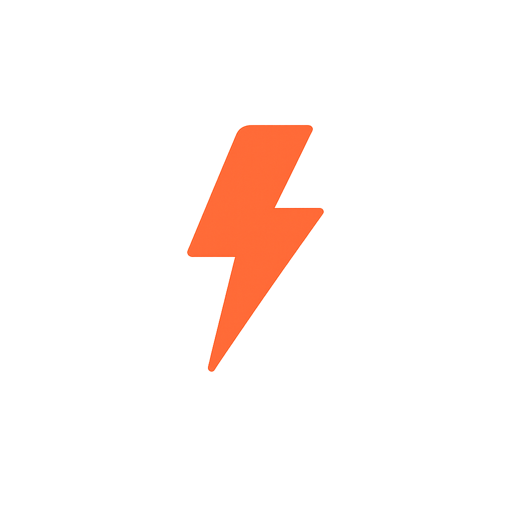 Orange lightning bolt icon representing utility and power failures for Skagit Safety Services emergency fire watch patrols.